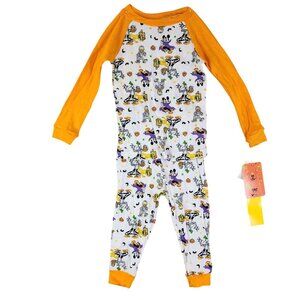 Boys Disney Mickey Mouse Donald Goofy Halloween Pajama Set Orange White Size 3T